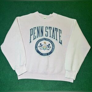 Vintage 90s Penn State Pink FADED Womens Large Collegiate Crewneck Sweatshirt